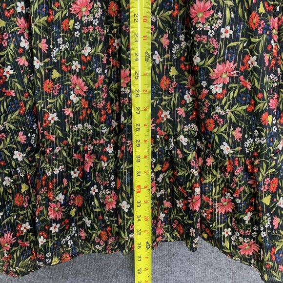 NEW $50 Old Navy  SZ XL Waist-Defined Floral Shine Mini Dress Peasant Smocked - Picture 8 of 14